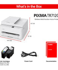 Affordable All In One Wireless Color Inkjet Printer For Home Office That Handles Duplex Printing Copy And Scan Auto Document Feeder Compact White Design Great For Docs And Photos Easy Setup And Intuitive Control Panel displayed with accessories.