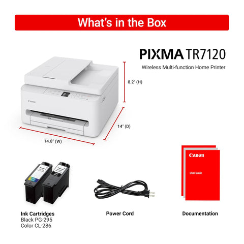 Affordable All In One Wireless Color Inkjet Printer For Home Office That Handles Duplex Printing Copy And Scan Auto Document Feeder Compact White Design Great For Docs And Photos Easy Setup And Intuitive Control Panel displayed with accessories.