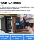 Super Handy Momentary Rocker Switch For Your Rv Camper Slide Out System Features Five Pin Inline Terminal Setup Handles 12 To 24 Volt Dc With Five To Fifteen Amp Rating For Reliable Motor Control, black RV slide-out rocker switch mounted on panel