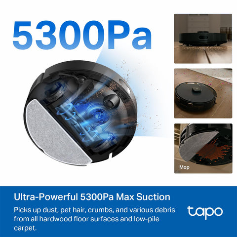 Smart LiDAR Robot Vacuum And Mop With Self Emptying Dock Crazy 5300Pa Suction 97 Percent Dust Pickup Custom Clean Modes Auto Charge Works With Alexa And Google Home RV30 Max Plus