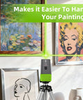 Portable Laser Level With Light And Magnetic Pocket Torpedo Tool For 15 Ft Cross Line Vertical And Horizontal Bubbles Handy For Hanging Pictures Walls And Home Renovation Projects Green Line, used on wall art