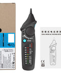 Non Contact Voltage Detector Pen AVD06 12-1000V with Auto and Manual modes, packaging, instructions, and NCV features