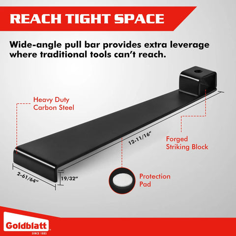 All In One Laminate Flooring Tools Kit with Heavy Duty Mallet, carbon steel pull bar, protection pad, tapping block, spacers for installations.