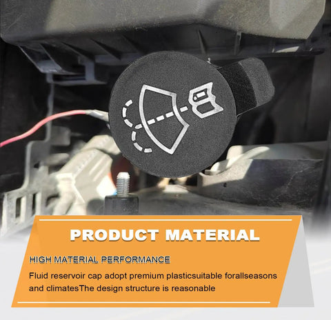 No Fuss Easy Install Windshield Washer Fluid Reservoir Cap Replacement For Buick Enclave Envision Regal LaCrosse Allure Verano Encore And GMC Acadia Canyon Sierra Cadillac Models OE 12767700 13227300 installed view