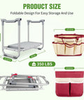 2 In 1 Garden Kneeler And Seat With Thick Soft Pad And Tool Bag Foldable design, metal frame, 22-inch width, 350 lbs capacity