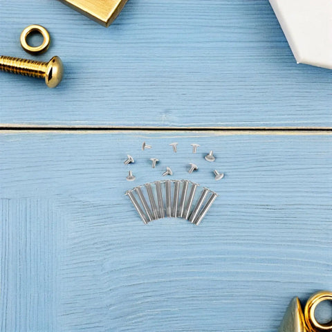 12 Sets Folding Fan Axle Rivet Nail And Nut Repair Kit For Stainless Steel Fan Shafts 25mm Replacement Fix Durable Hardware Kit For Secure Fan Assembly And Quick DIY Repair, stainless steel rivets and nuts