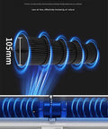 Heavy Duty Air Curtain Pumping Out Mean Airflow And Running Smooth As Silk With Dual Fan Speeds Adjustable Swivel Vane And Total Remote Ease For Tight Thermal Lockdown And Zero Drama Wall Installs showing airflow design and motor details.