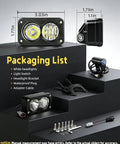 Plug And Play Dirt Bike LED Headlight Kit With 20W Bright White Light 6000K To 6500K Includes Mounting Bracket And Wiring Harness