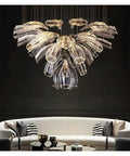 Luxury Creative Crystal LED Chandelier Glass Pendant Light Fixture For Dining Living Room Spaces, stylish design with clear glass.