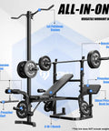 Olympic Weight Bench Set With Leg Extension And Leg Curl 9 In 1 Workout Bench With Preacher Curl Pad And Lat Pulldown For Home Gym