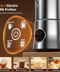 4 In 1 Milk Frother And Steamer With Detachable Wand, 900 Ml Capacity, showing buttons for cappuccino, latte, hot chocolate, cold foam