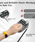 3 Pack ESD Safe Anti Static Wrist Straps, Yellow Wrist Band With Alligator Clips, 4 Strand Copper Core, 5.9 Foot Cable on wrist during test