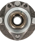 Front view of Front Hub Bearing Assembly For 2007 To 2012 Nissan Versa 4 Lug Without ABS Bolt On Direct Fit 25 Spline Ball Bearing