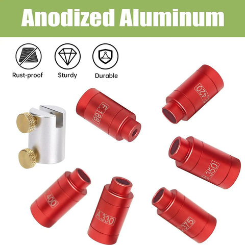 Headspace Gauge Comparator Kit With Fourteen Inserts And Six Bushings Pro Grade Reloading Tool in anodized aluminum