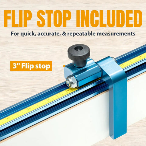 Router Table Fence System Kit With Aluminum Fence Thirty Two Inches Long And Three And A Half Inches Tall Easy Adjustment Knob Flip Stop.