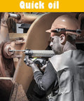 Worker using Electric Grease Gun For Industrial Use And Auto Maintenance, Pro Grade 24V Lithium Battery on machinery
