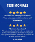 Testimonials for Eight Inch Nonstick Titanium Scissors With Glide Adjust Technology for Office and Home, Grey and Yellow