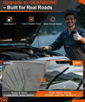Image comparing Jeep windshield wiper performance before and after installing Premium Front Windshield Wiper Motor And Linkage Assembly Compatible With Jeep Wrangler Jk 2007 To 2018.