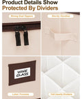 Heavy Duty Wine Glass Storage Box Two Pack with Thick Padded Dividers showing strong zippers and felt inserts dividers.