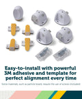 Adhesive Magnetic Cabinet Locks Set With Four Locks And One Key Easy Installation displaying components on a white background