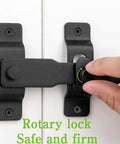 Hand using Matte Black Flip Latch Gate Latch Lock For Barn Fence And Sliding Doors Heavy Duty Stainless Steel Gate Hardware