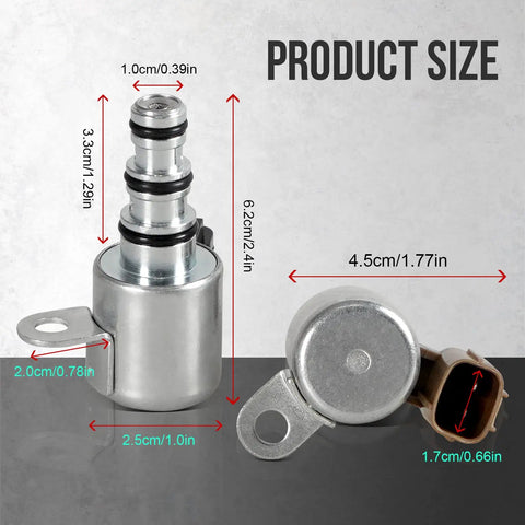 Transmission Shift Control Solenoid Valve B And C For Honda And Acura with product measurements and design details
