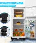 Universal Raised Appliance Stand With Adjustable Base And Four Heavy Duty Feet Multi Functional Pedestal For Refrigerator Washer And Dryer Easy Assembly No Fuss Black Finish elevating a fridge.