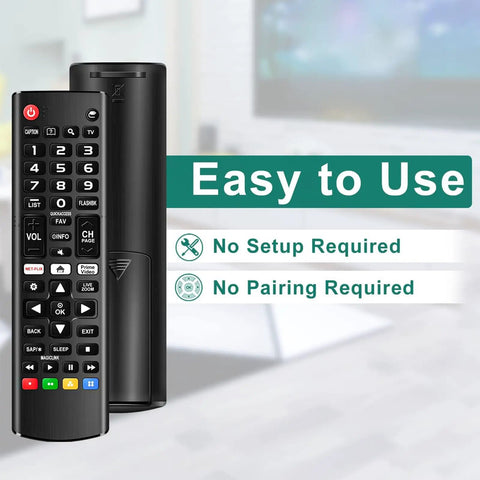 Universal Remote For LG Smart TVs That Just Works With All LG LED LCD OLED 4K HDTV Models, easy remote setup guide visible