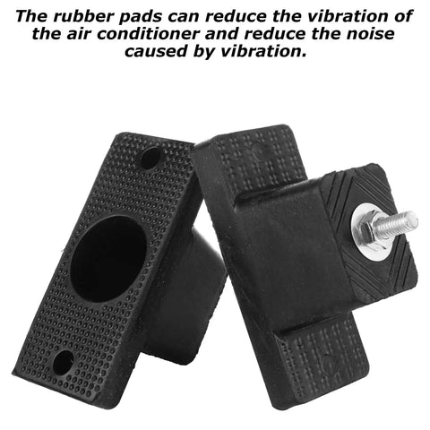 Heavy Duty Rubber Vibration Isolator Mounting Brackets With 12 Pack Anti Vibration Pads For Mini Split Hvac Condenser Units, black rubber pads.
