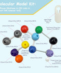 Must Have 240 Piece Molecular Model Kit For Chemistry Class showing colorful atoms, bonds, and short link remover tool