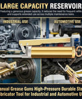 200cc Manual High Pressure Grease Gun With Handle For Industrial Equipment And Auto Repair Delivers Pro Grade High Pressure Lubrication For Quick Clean And Efficient Maintenance In Tough Shop Environments