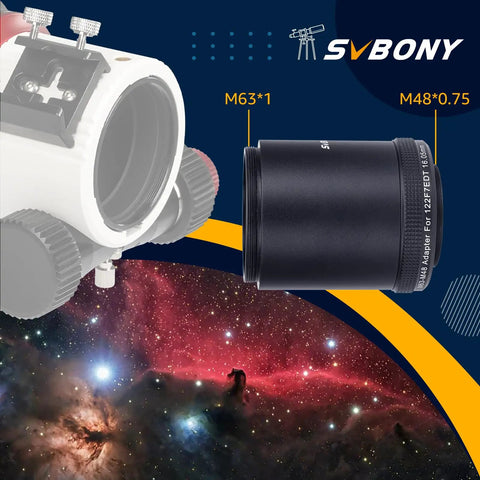 Field Flattener 0.8x Focal Reducer For SV550 122mm APO Refractor Telescope, black 63x1 threading, for sharp astrophotography