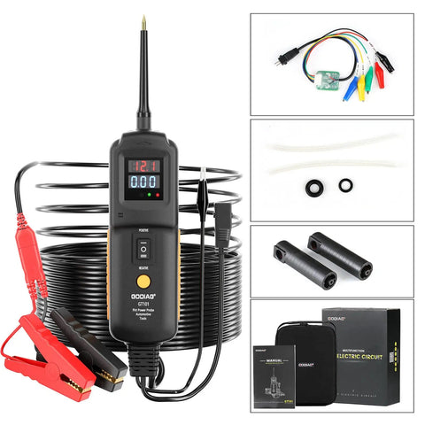 Power Circuit Probe Kit And Tester For 6V To 24V DC Systems with accessories and packaging