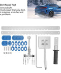 Paintless Dent Repair Kit With Aluminum Alloy Puller And 23 Piece Accessories, showing car dent repair tools on white background