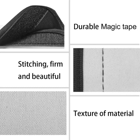 Close-up of Sunflower Print Refrigerator Door Handle Covers Set of 6, showing stitching, Magic tape, and material texture.