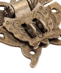 Close-up of Antique Bronze Butterfly Hasp Latch 59x53mm Lock For Jewelry Box Cabinet And Vintage Furniture Hardware