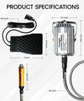 Beast 1200W Flex Shaft Rotary Tool With 30000 RPM Variable Speed, 46 Piece Accessory Kit And Foot Pedal, product specifications chart