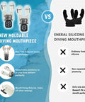 Comparison of Bite Moldable Scuba Diving Mouthpiece For Comfy Fit with regular silicone mouthpiece features and benefits