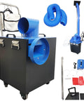 No Sweat Heavy Duty Movable Dust Collector For Central Air Conditioning Duct Cleaning with extensible spring hose and collection bag.