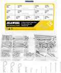 Cotter Pins Kit, 320Pcs Stainless Steel Hairpin Clips And R Clips For Automotive in plastic organizer with 13 sizes visible