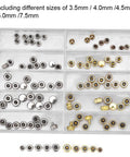 Pro Grade Watch Repair Kit With Stainless Steel Crowns And Gold Flat Head Crowns, Spare Parts Set for Crown Replacement