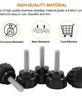 10Pcs M4 X 15Mm Knurled Thumb Screws Set Black Galvanized Iron Clamping Knobs Screw On Type Grip For CNC Machines