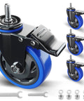 Beefy Heavy Duty 4 Inch Stem Caster Wheels With Dual Locking 2200 Lb Capacity 3/8-16 UNC Threaded Stem for carts and furniture