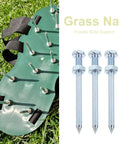 Heavy Duty Lawn Aerator Spikes 10 Pack Replacement Pegs For Lawn Shoes Garden Tools shown with straps and pegs on grass