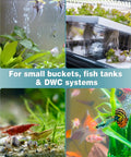 Collage of aquariums with fish, shrimp, and plants for 0.6 Inch Air Stone Cylinder Diffuser For Nano Pumps And Small Tanks 12 Pack