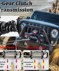 9-Gear Clutch Transmission of Heavy Duty 4000 Pound Electric Winch Kit For Jeep Truck Or Trailer With Steel Cable.