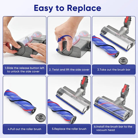 Anti Tangle Vacuum Attachments Head Replacement Parts For Cordless Vacuum Cleaners V7 V8 V10 V11 V15 And SV Series guide