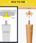 How to use Rock Solid M6 Brad Hole Tee Nuts And Screws Kit showing installation steps for furniture assembly.