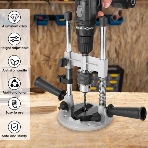 Portable Drill Guide Attachment For Straight Holes No Fuss Drill Press Stand With Aluminum Alloy Construction for 10 To 13mm Drills