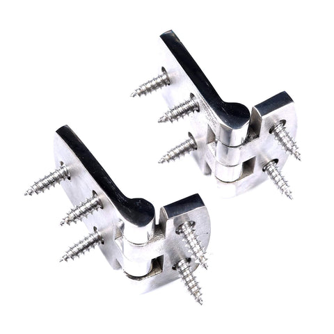 Heavy Duty Marine Flush Hatch Hinge Pair With Fasteners Built From 316 Stainless Steel Shortside Hinges for Boat Compartments
